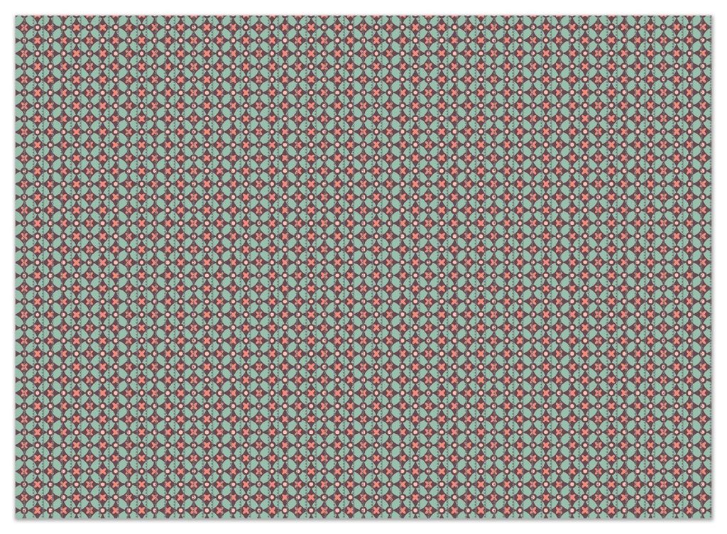 Wallario Duschmatte Antirutschmatte Badmatte Fußmatte Muster mit Kreuzen, Kreisen und Vierecken, in rot, braun und grün, Größe ca. 90 x 65 cm
