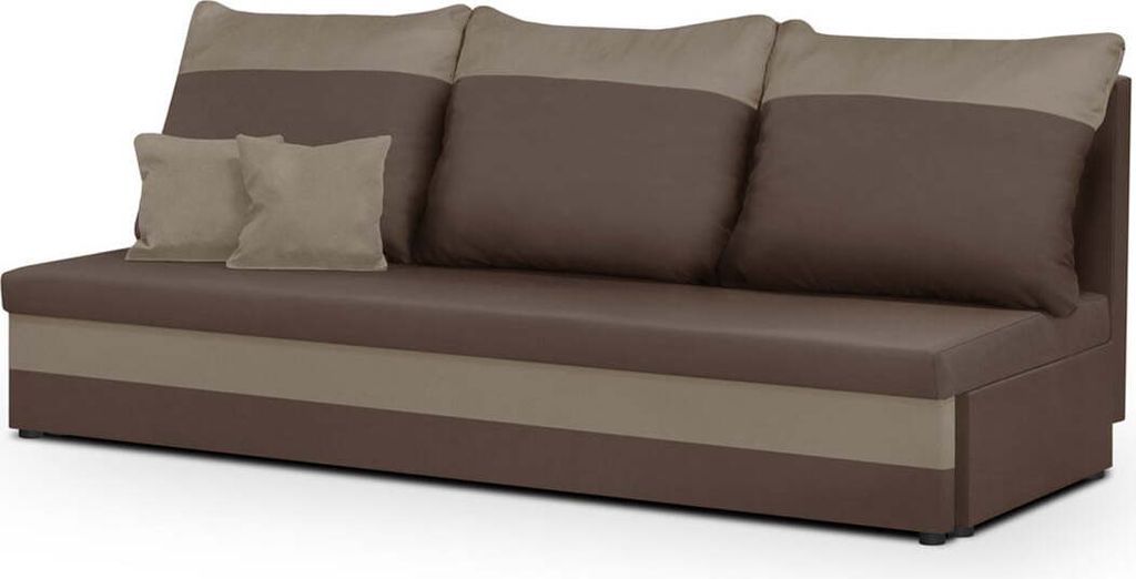 3-Sitzer-Sofa mit Schlaffunktion GUSTAV - Dunkelbraun/Hellbraun