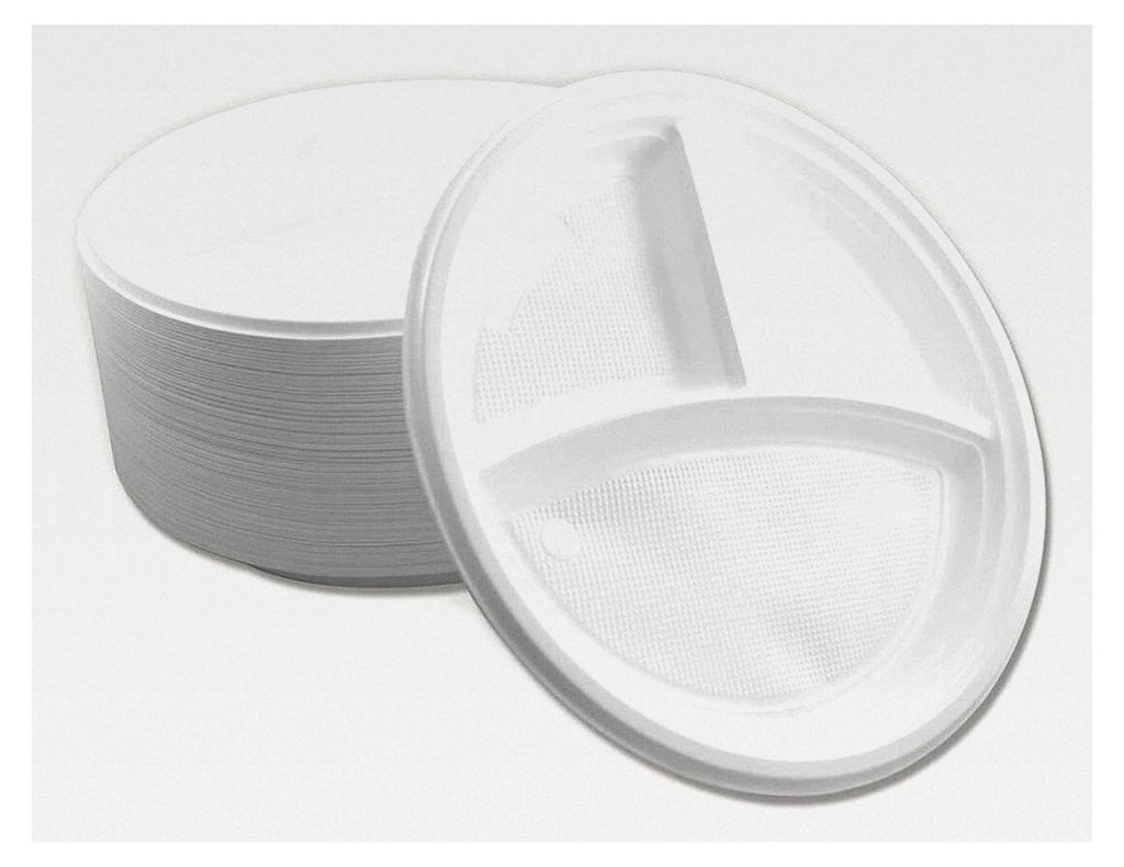 100 Stück 3-geteilte Menüteller Mehrweg Ø 22 cm