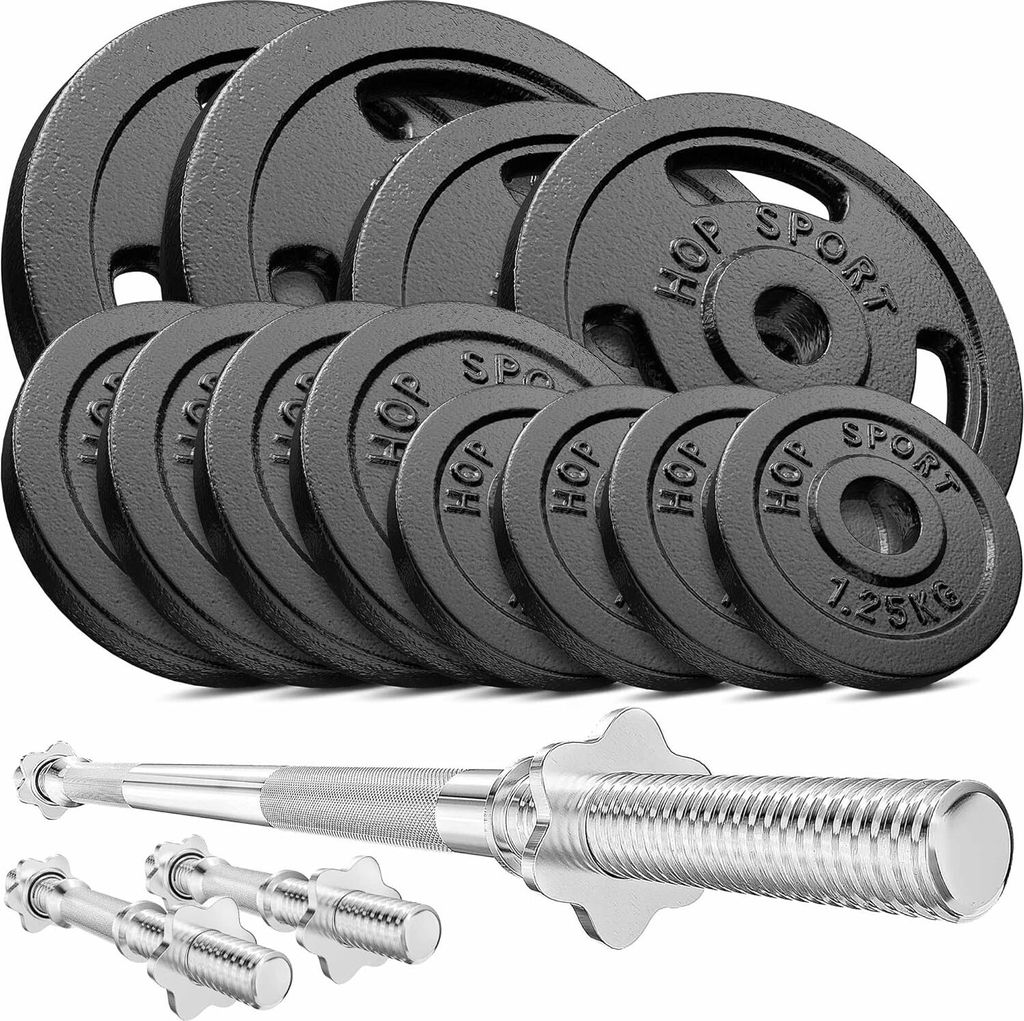 Hop-Sport 59kg Gusseisen Hantel-Set Langhantel Set  Produktbild 