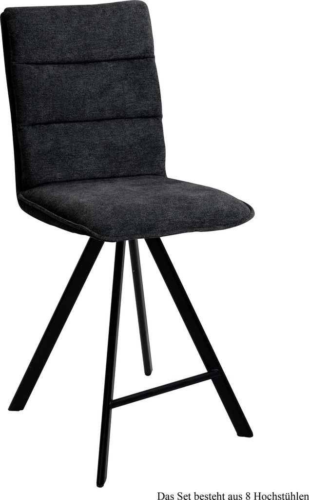 Thekenstuhl (8er-Set) Deliane 47x109x60 Schwarz/Anthrazit