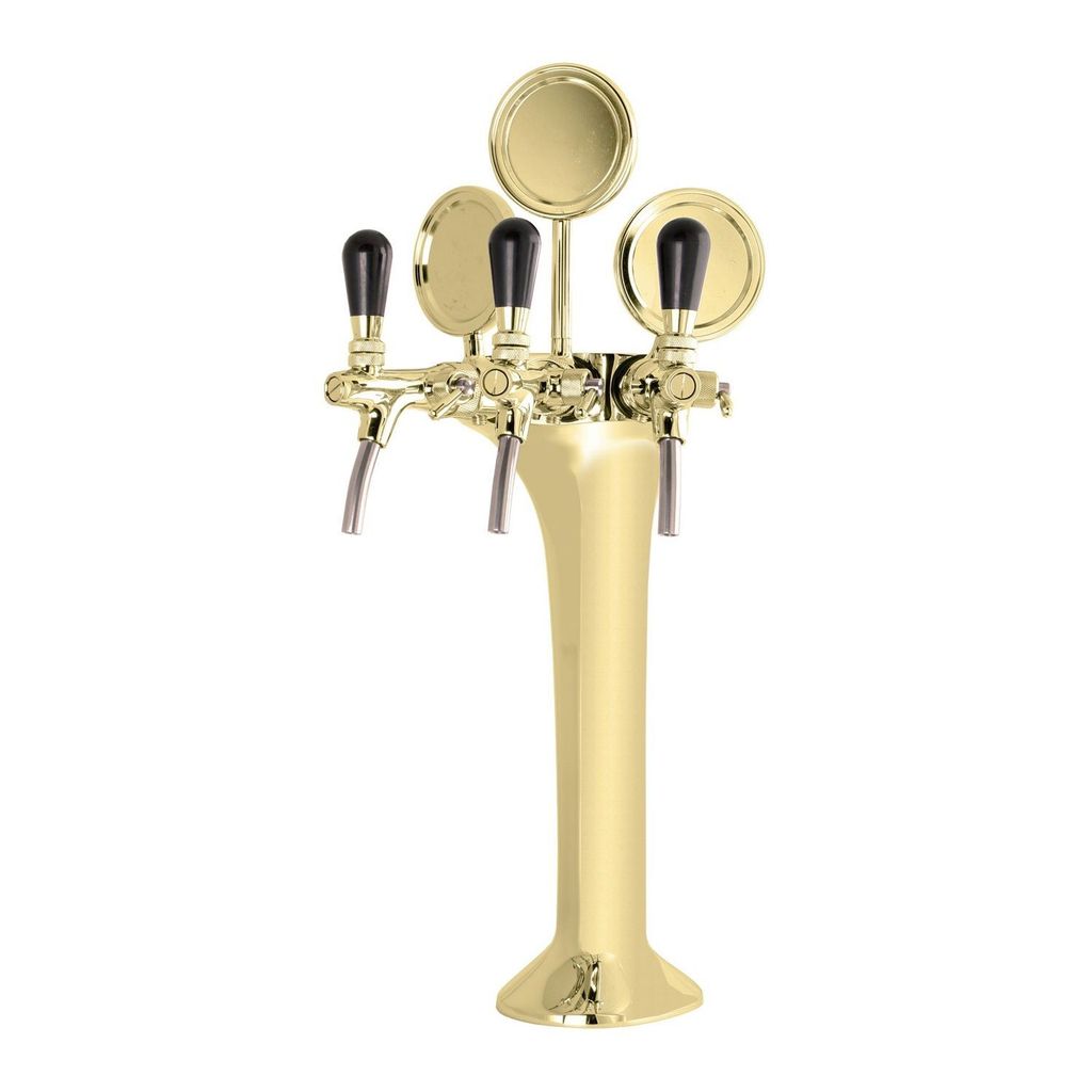 Schanksäule Gold 3-leitig, elegant, "!"