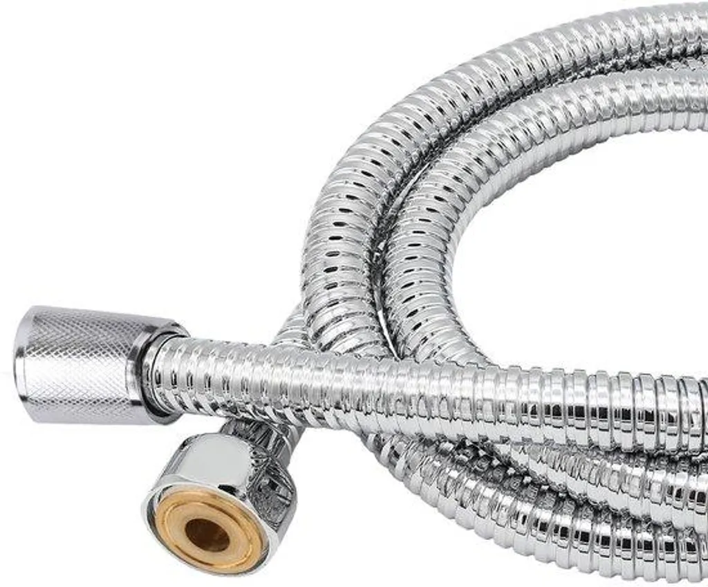 Flexible de douche 2m en acier inoxydable avec raccord en cuivre G1/2