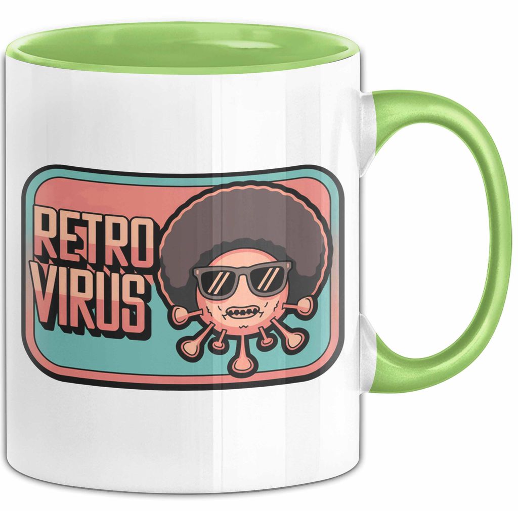 Computerprogrammierer Softwareingenieur Tasse Geschenk Lustige Geschenkidee Spruch Retro Virus (Grün)