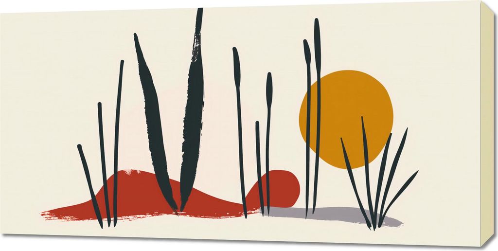 Bild 100x50cm Schilf bei Sonnenuntergang