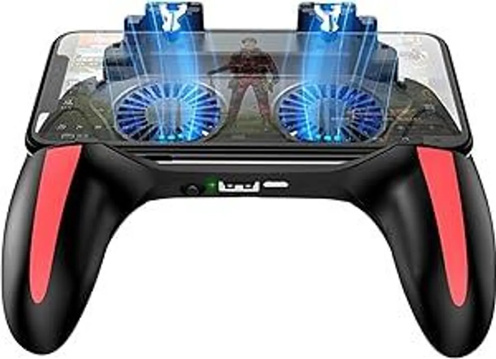 VBESTLIFE Gamepad con dissipazione del calore, gamepad per controller di gioco per cellulari con due ventole per telefoni da 4,7-6,5 pollici (5000 mAh)
