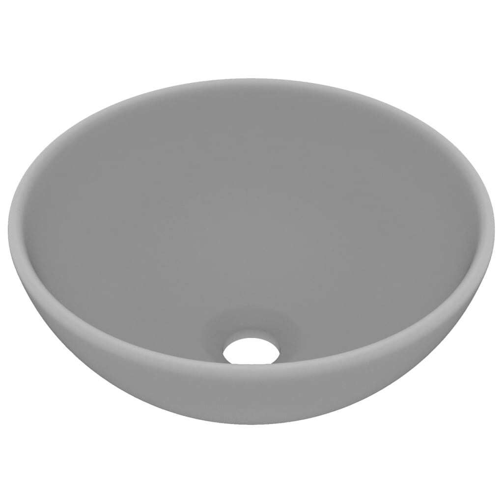 Stabli Möbel Luxus-Waschbecken Rund Matt Hellgrau 32,5x14 cm Keramik - Waschbecken CC8353511