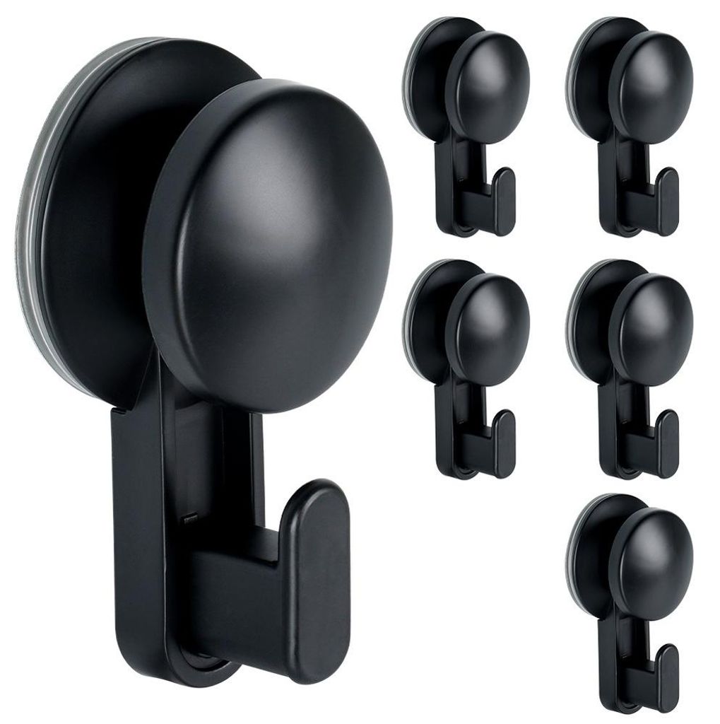 Vilde | Saugnapfhaken Schwarz - 6er-Set - Handtuchhaken Produktbild 
