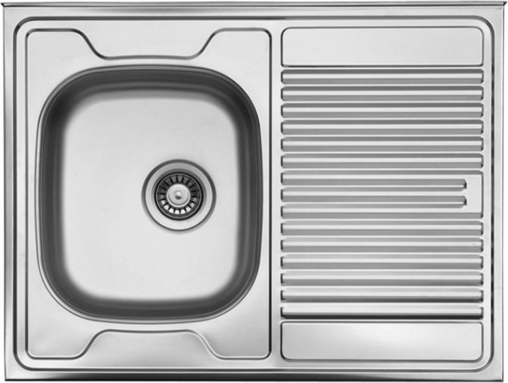 Auflagespüle Edelstahl, Edelstahlspüle 80cm x 60cm mit Ablage, Spüle, Waschbecken, Küchenspüle