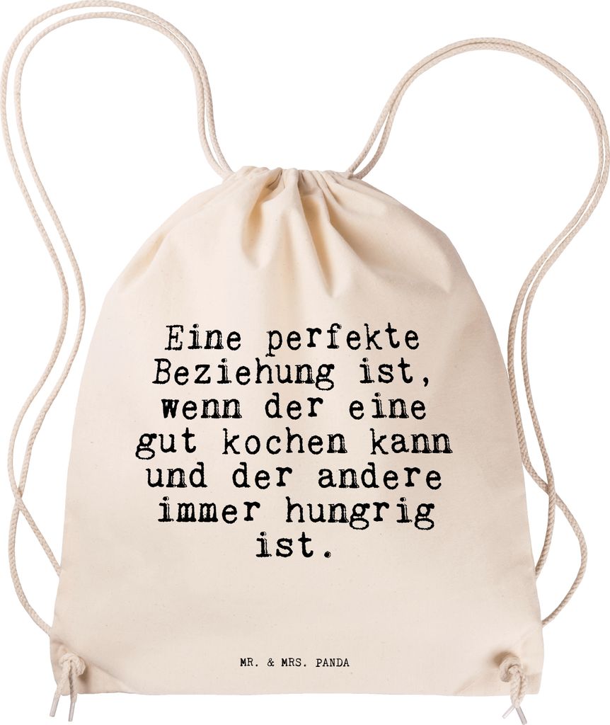 Mr. & Mrs. Panda Jutebeutel Eine perfekte Beziehung ist,... - Transparent - Geschenk, Sprüche, Mann, leichter rucksack, Beutel, Freundin, wander, ...
