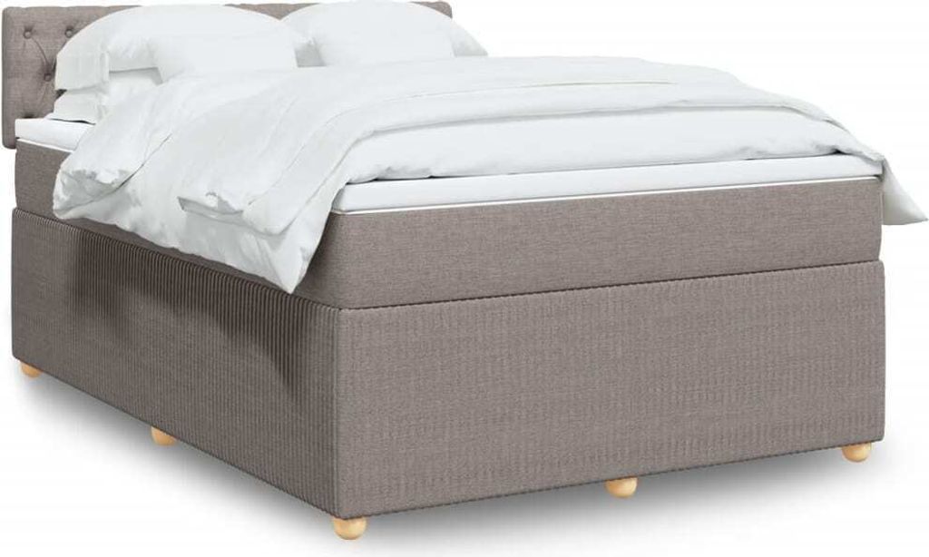 Maison Exclusive - Boxspringbett mit Matratze Taupe 140x200 cm Stoff
