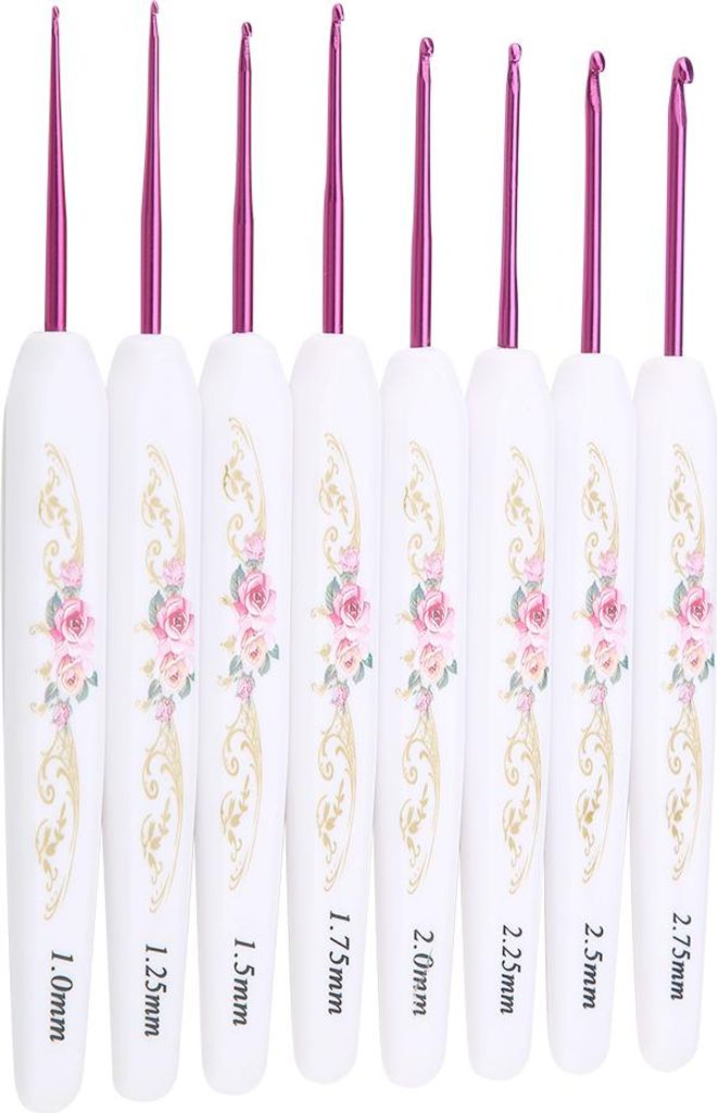 Marhynchus H?kelhaken -Set -Stricknadeln Glatte Nadeln fr Schwere oder Dnne Linien Komplette 8 pcs Set fr Alle Ihre H?kelbedrfnisse Ergonomischer W...