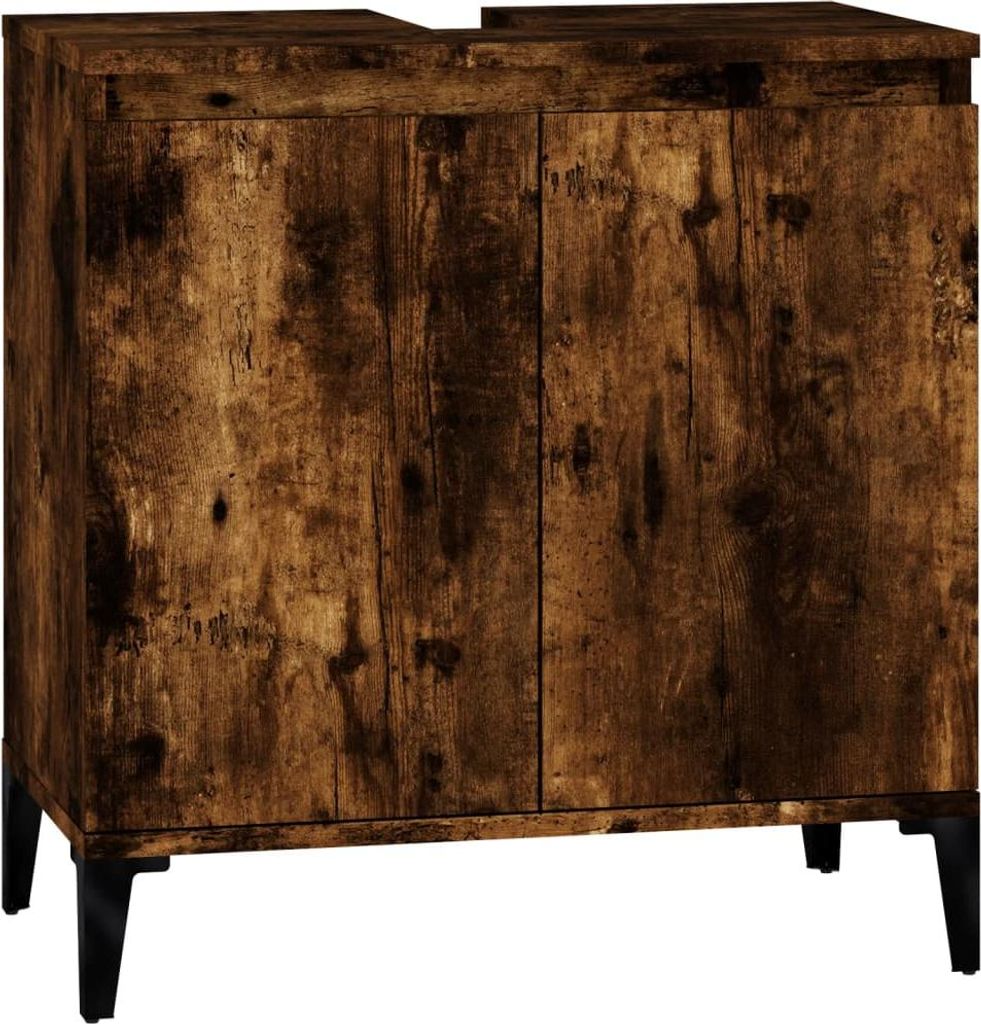 vidaXL Waschbeckenunterschrank Räuchereiche 58x33x60 cm Produktbild 