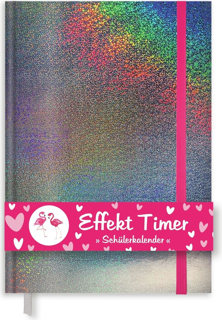 ROTH Effekt Timer, A6, immerwährend, 1 Woche 2 Seiten, Hologrammeffekt, Holo Confetti