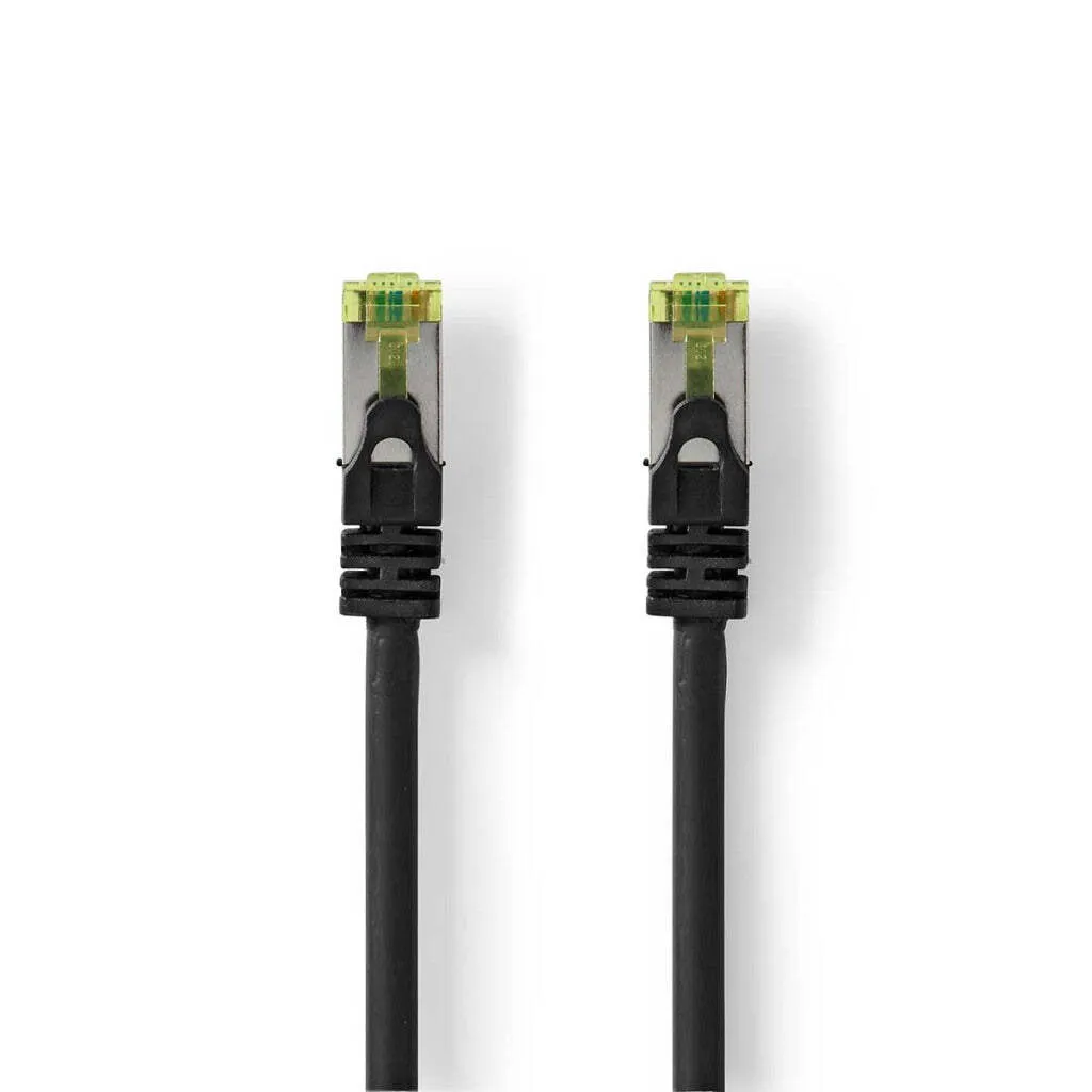 Cavo di rete CAT7 | S/FTP | RJ45 maschio | RJ45 maschio | 1,00 | Senza intoppi | Rotondo | LSZH | Nero | Etichetta
