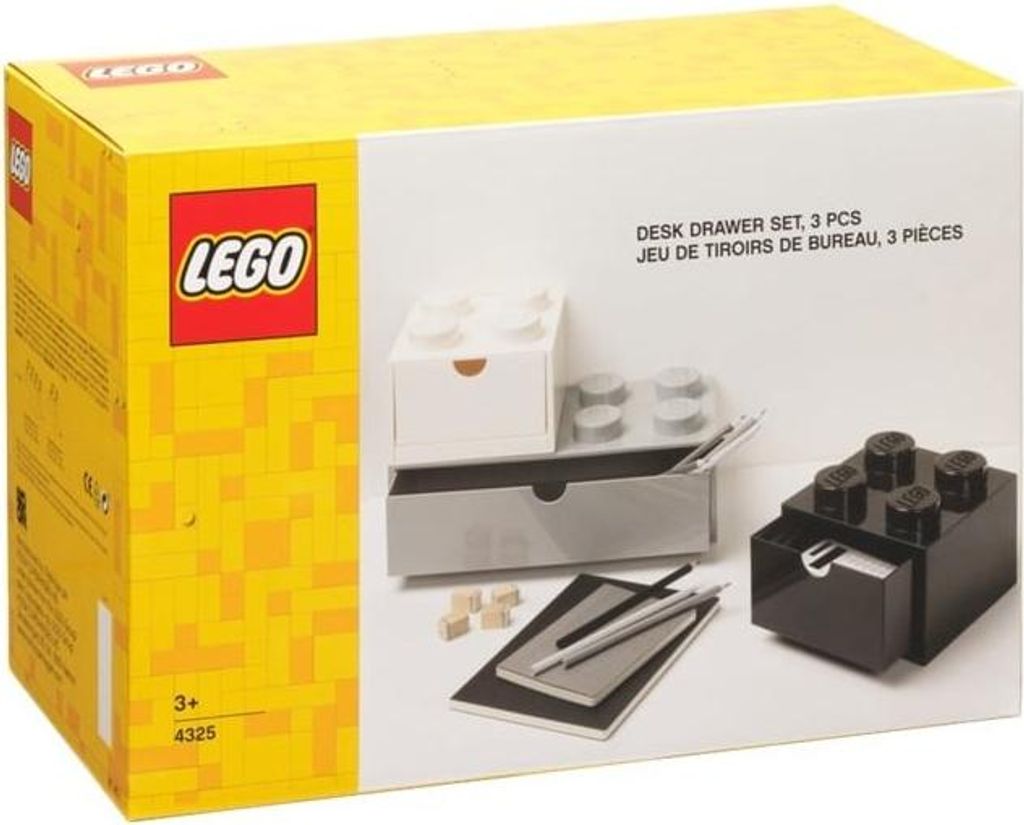 Sada 3 zásuviek na stôl LEGO (biela) Obrázok produktu 