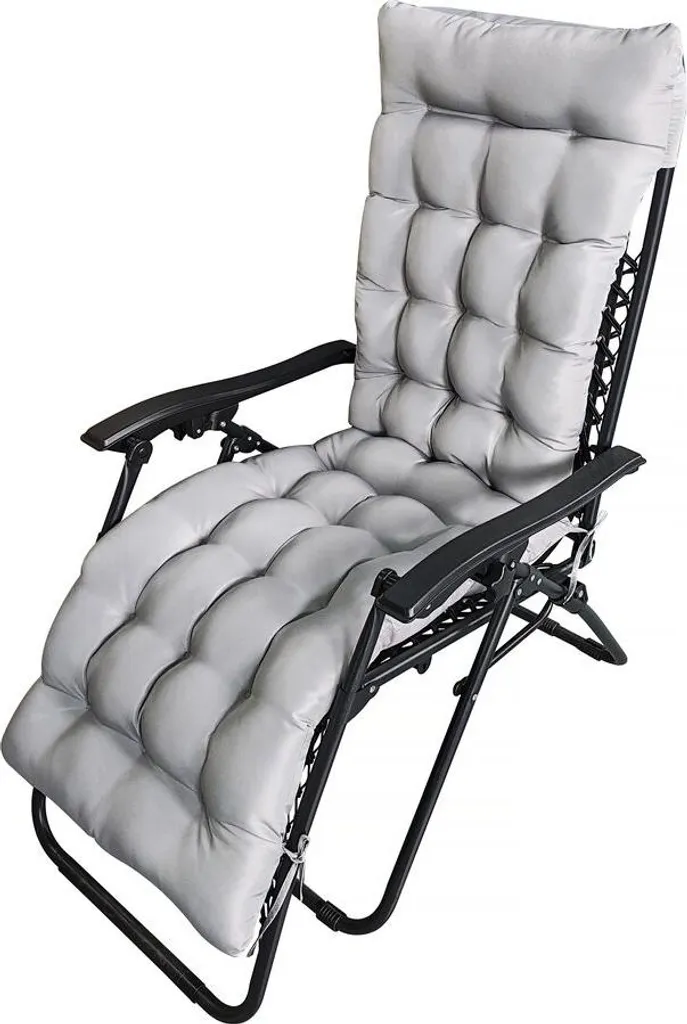 Coussin fauteuil de jardin pour relax et transat Romy Gris Clair