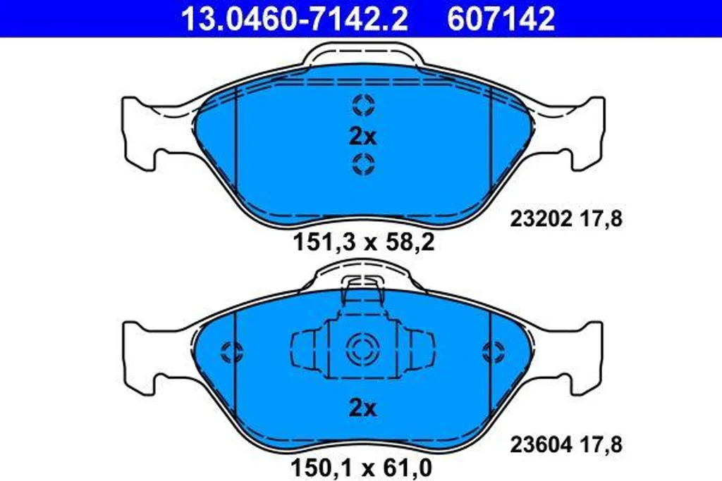 Plaquettes de frein avant pour Ford Puma et KA, kit complet ATE OE