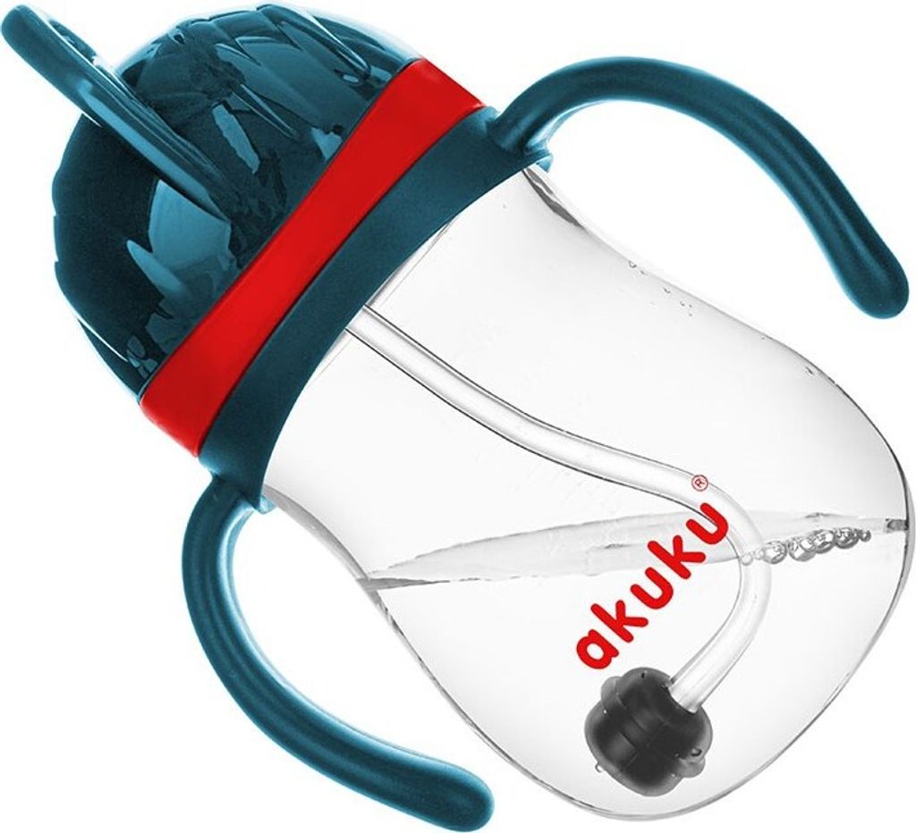 AKUKU Borraccia blu/rossa da 280 ml con bottiglia di Immagine del prodotto 