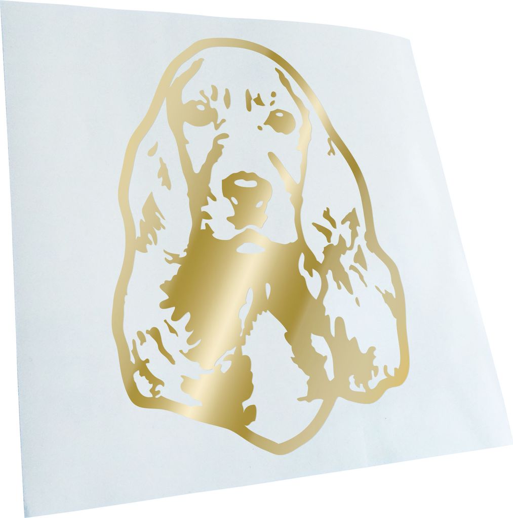 Kiwistar - Autoaufkleber - Cocker spaniel Hund - Goldchrom - 50x36cm - Aufkleber für Auto, Laptop, Fahrrad, LKW, Motorrad mehrfarbig JDM Decal Racing
