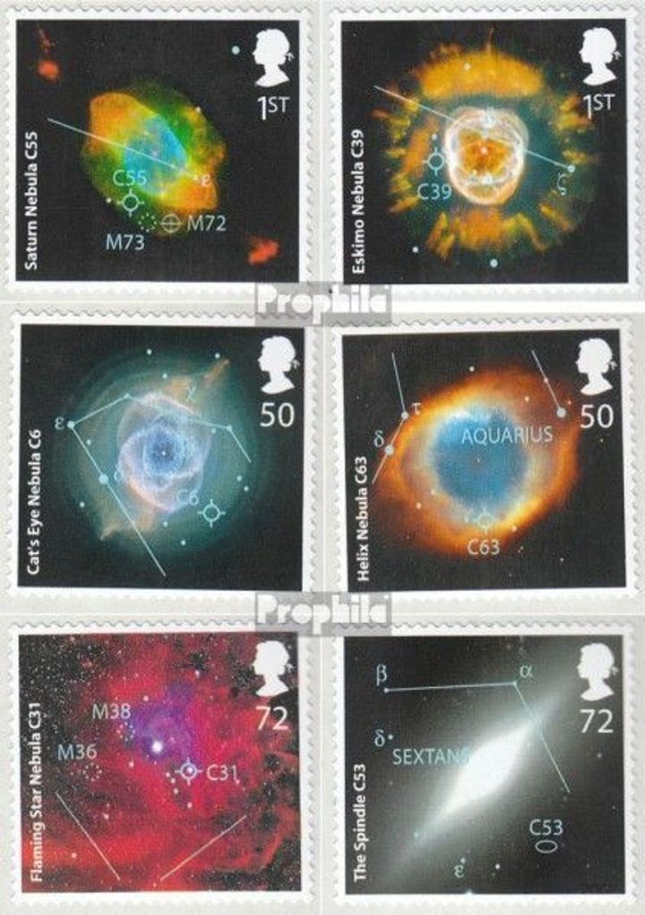 Briefmarken Großbritannien 2007 Mi 2490-2495 (kompl.Ausg.) postfrisch Astronomie
