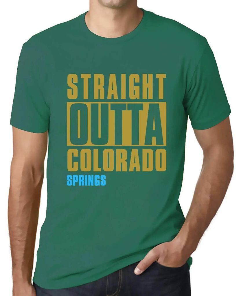 Herren Grafik T-Shirt Direkt aus den Colorado Springs – Straight Outta Colorado Springs – Öko-Verantwortlich Vintage Jahrgang Kurzarm Lustige ...
