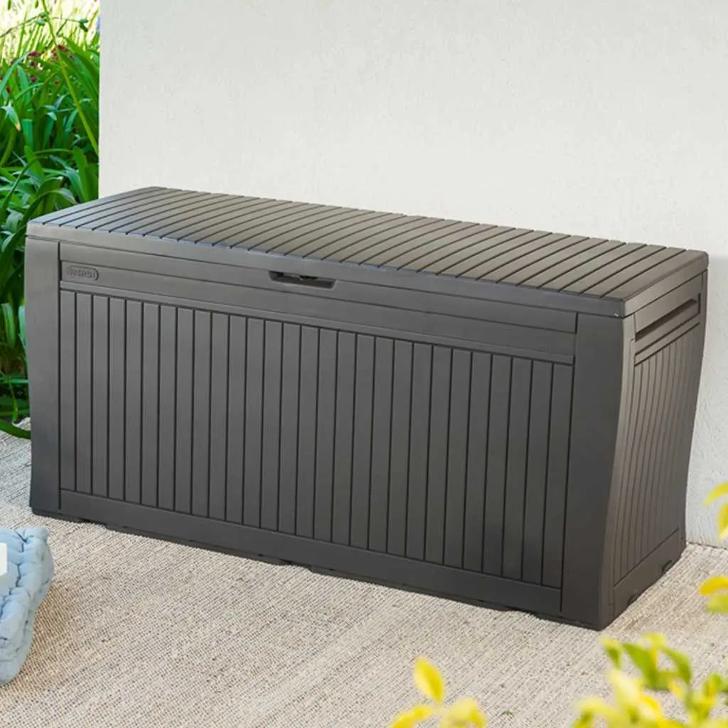 Coffre Keter COMFY 270L étanche et robuste, rangement jardin aspect bois - 3