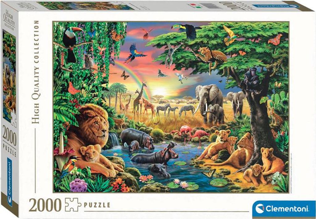 Clementoni Puzzle - Puzzlespiel 2000 Teile The African Gathering HQC