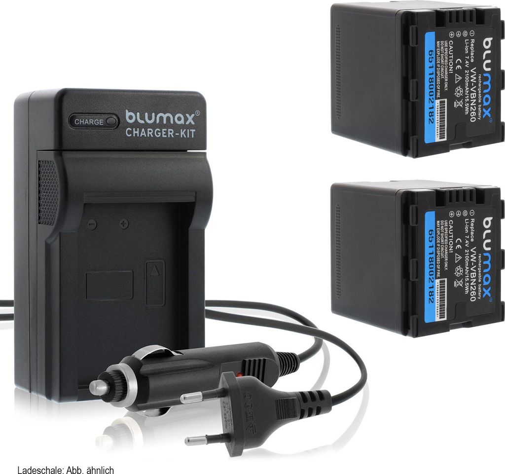 2x Akku + Lader für Panasonic VW-VBN260 X920M HDC-SD800 VBN260E-K 2100 mAh