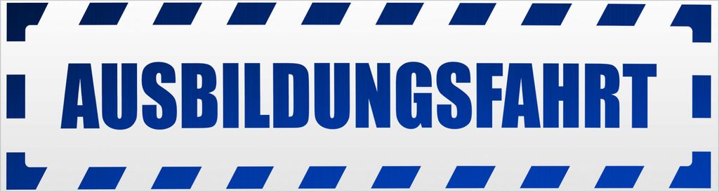Kiwistar Ausbildungsfahrt gestreift Magnetschild Schild magnetisch - 30cm Blau - reflektierend - Magnetfolie für Auto PKW Kfz