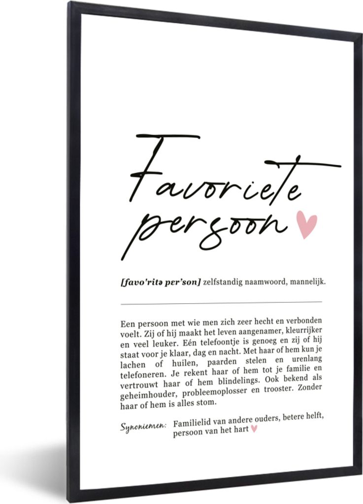 MuchoWow Gerahmtes Poster rvm-favourite-person 60x90 cm - Poster mit Schwarzem Bilderrahmen Wandposter Rahmen Foto Bilder - Kunst