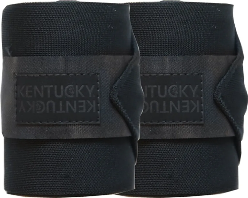 Bandes de Travail Kentucky Noir pour Cheval avec Tissu Répulsif 2 Pcs