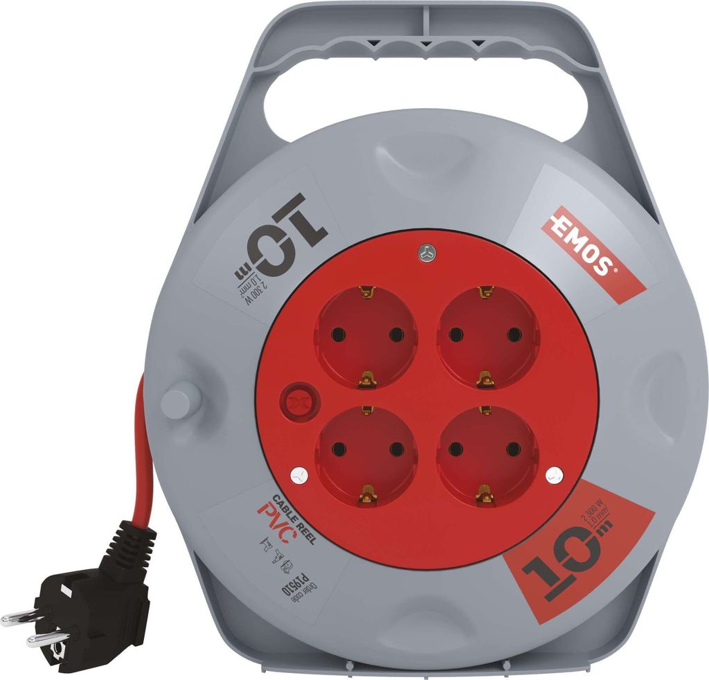 EMOS Mini-Kabeltrommel 10m, 4-fach Kabelbox, Kabelrolle, Produktbild 6