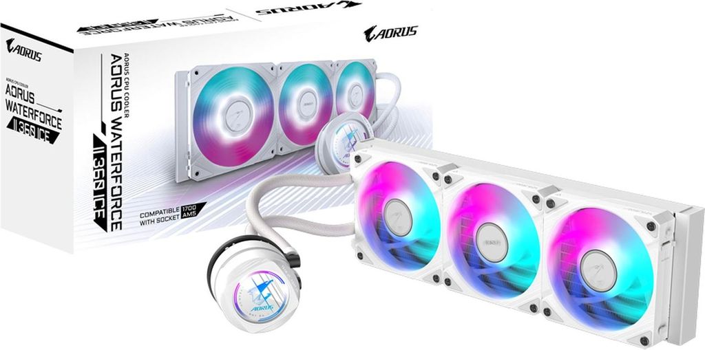 GIGABYTE AORUS WATERFORCE II 360 ICE - Prozessor-Flüssigkeitskühlsystem - (für: AM4, LGA1200, LGA1700, AM5, LGA115x Soc