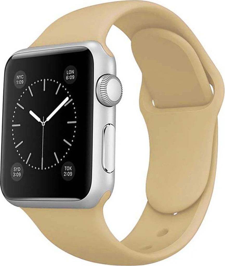 Armband für Apple Watch Series 8 7 6 5 4 3 2 1 SE - Silikon Ersatzarmband Premium Band - Nussbraun - 38mm 40mm 41mm