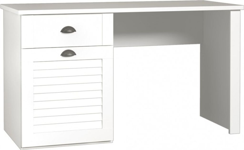 Furniture24 Schreibtisch MARIDA MDNB212LN, mit Schubkästen und Tür, Weiß