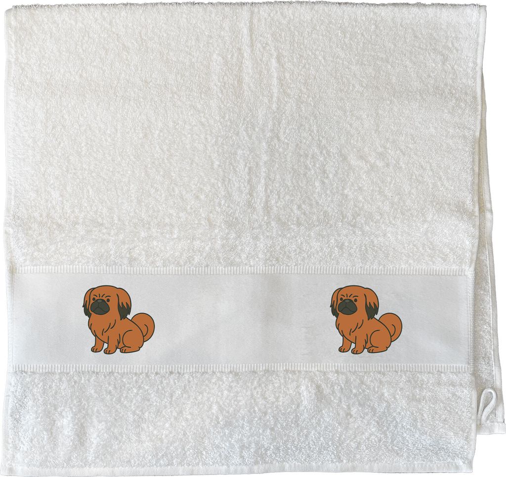 Huuraa Handtuch Pekingese Comic Peki 50x100cm White Baumwolle Handtuch Geschenkidee