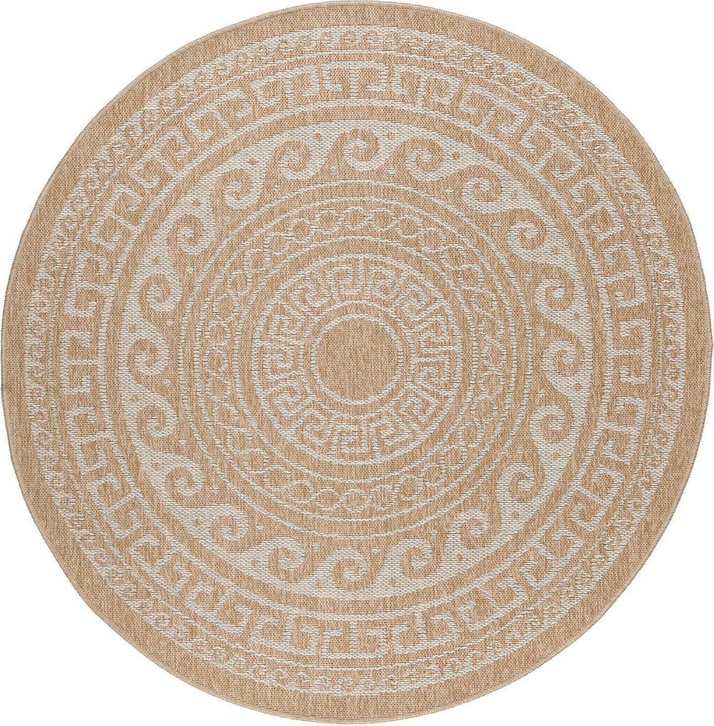 Outdoor Teppich COMILLA Beige 80 cm Rund