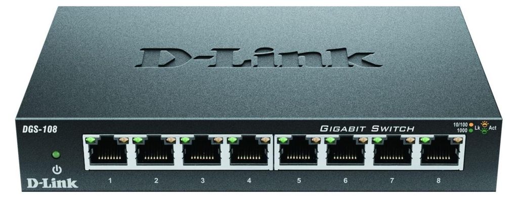 D-Link | Switch | DGS-108/E | Niezarządzany | Desktop | Zdjęcie produktu 