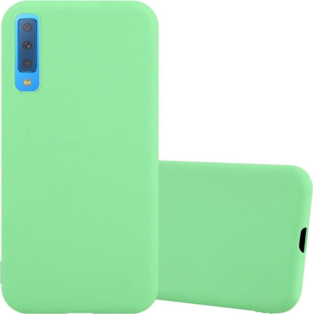 Cadorabo Hülle für Samsung Galaxy A7 2018 Schutzhülle in Grün Handyhülle TPU Silikon Etui Case Cover