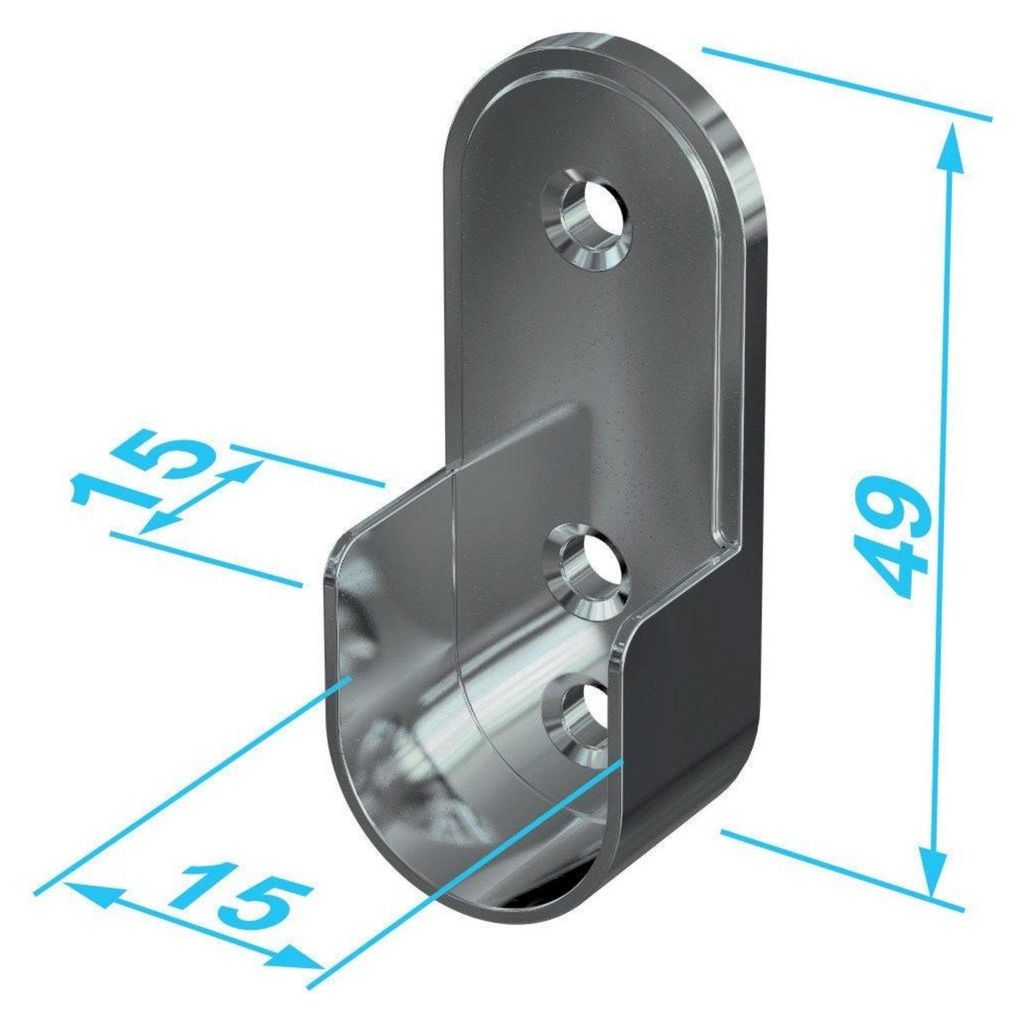 Schrankrohrlager, oval 30x15 mm vern. Produktbild 