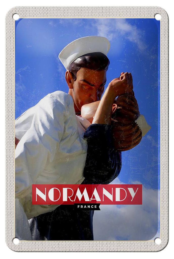 Blechschild Reise 12x18cm Normandy France Mémorial de Caen Schild