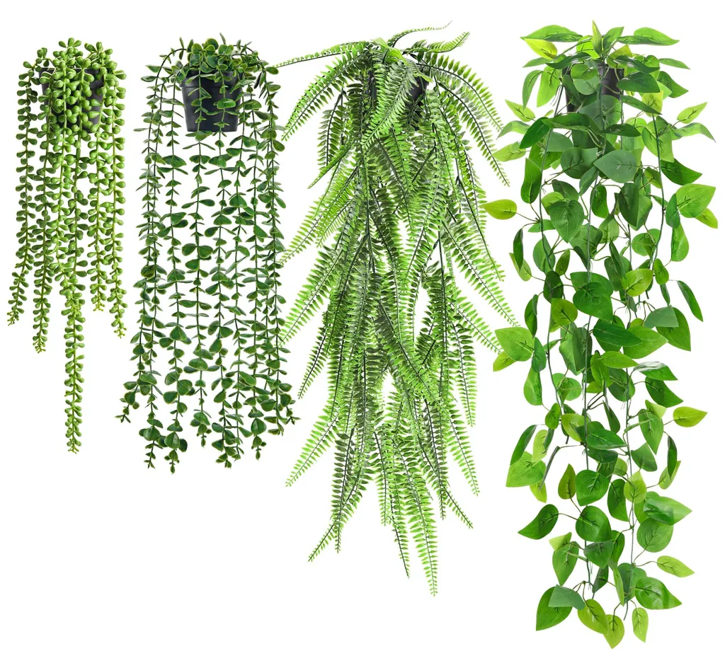 Plantes Artificielles sans Entretien - Lot de 4 pour Salon et Mur