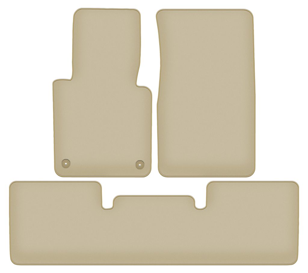 Velours-Fußmatten PREMIUM beige passend für Mercedes G W461 (1978-2008, Feld) – mit Befestigungen – passgenau