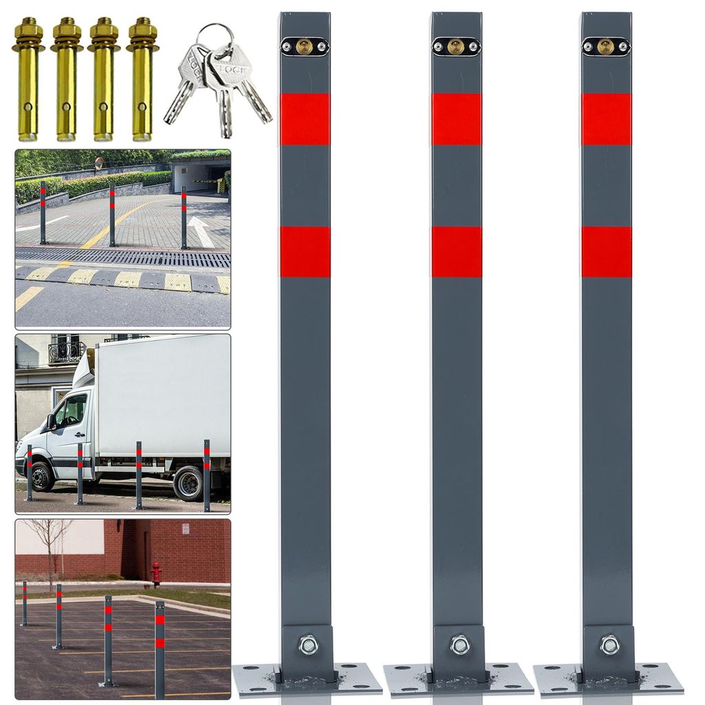 Ikodm – Kovové parkovacie stĺpiky, výška 67 cm, 3 kusy. Obrázok produktu 