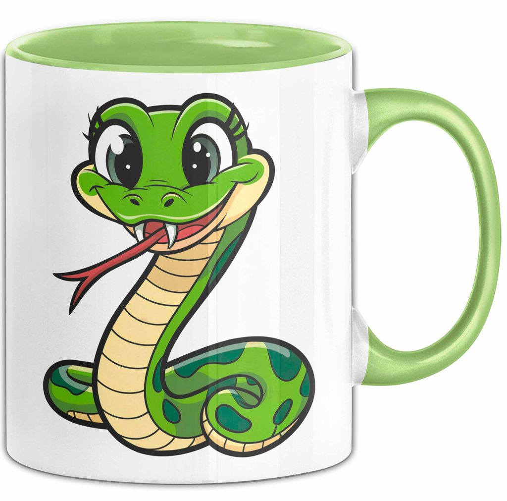 Reptil Schlange Tier Tasse Geschenk Lustige Geschenkidee Spruch (Grün)