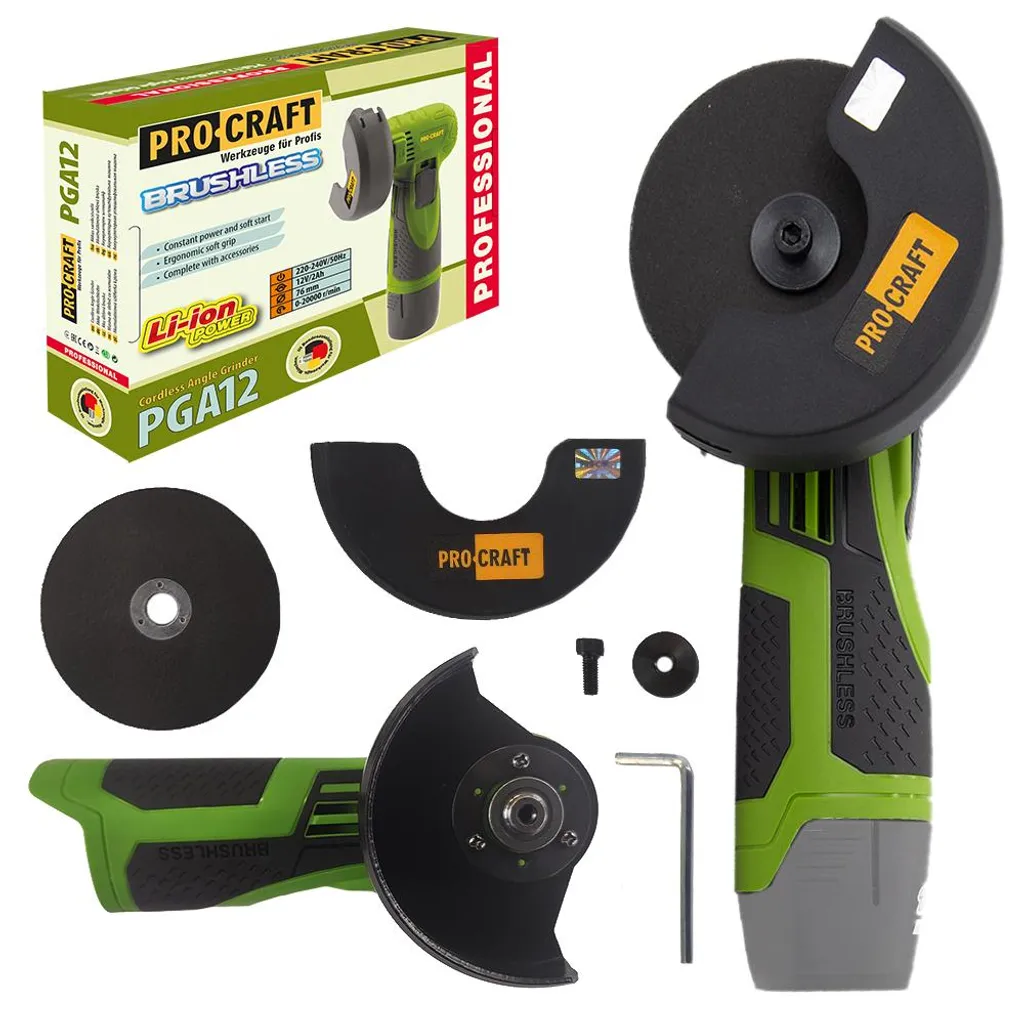 Meuleuse d'angle sans fil 12V PGA12 1B - Petite meuleuse Procraft 76mm