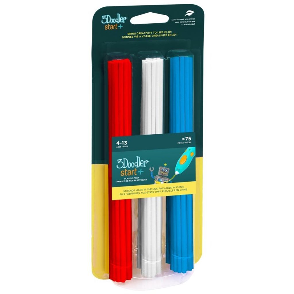 3Doodler Start 3DS-ECO-MIX1-75 3D-Druckmaterial, kompostierbarer Kunststoff, blau, weiß, 1 g