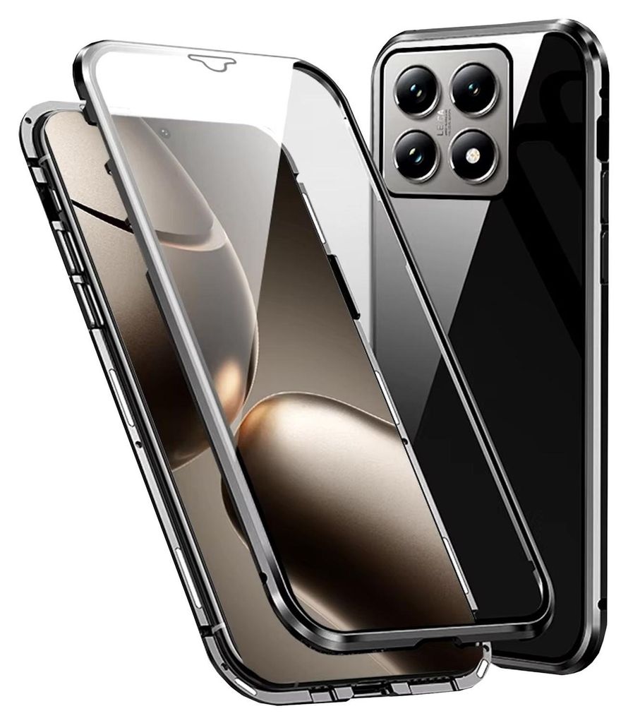Für Xiaomi 14T Handy Tasche 360 Magnet Glas Bumper Metall Produktbild 