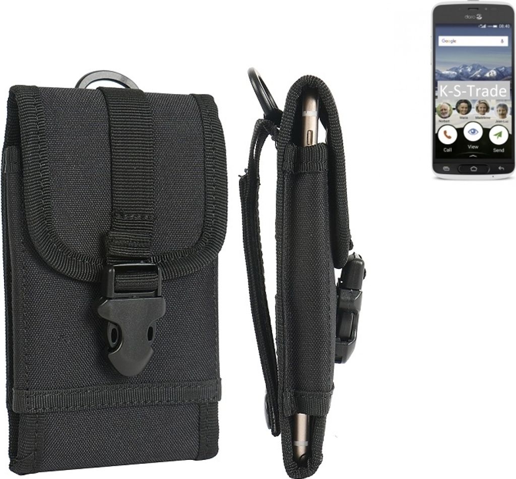 K-S-Trade Handyhülle kompatibel mit doro 8040 Gürteltasche Holster Handytasche Gürtel Tasche Schutzhülle Robuste Handy Schutz Hülle Tasche